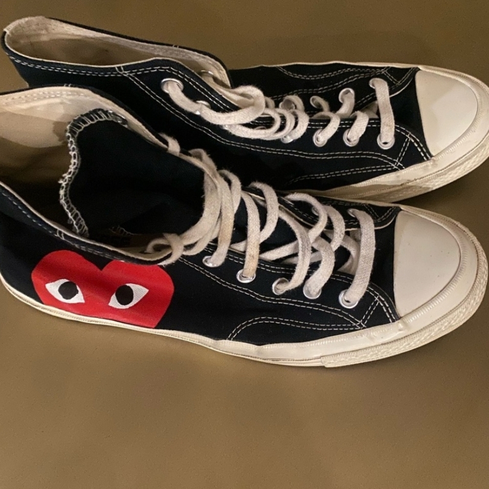 Kids Black and White High-Top Sneakers